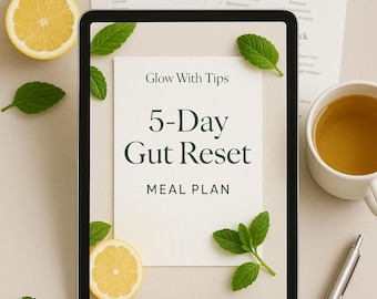 Plan de alimentación de 5 días para restablecer el intestino / Guía de alimentación limpia antiinflamatoria / PDF imprimible