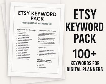 Top 250 Etsy SEO Tags for Digital Planners | High-Search Volume Keywords | Etsy Listing Optimization Kit