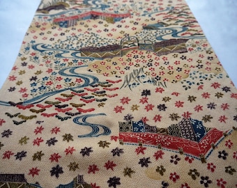 Kimono Silk Fabric, 80&#39;s Vintage Japanese Silk Kimono, for Sewing, Quilting, Silk lampshade making, Ship from Spain