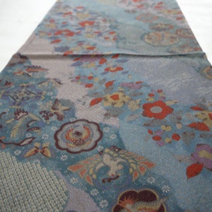 Kimono Silk Fabric, 80's Vintage Japanese Silk Kimono, for Sewing, Quilting, Silk lampshade making, Ship from Spain