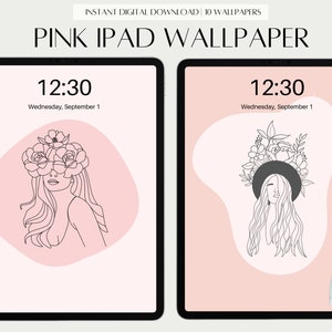 Aesthetic Wallpaper For iPad, Pink Flower Background, iPad Screensaver, Cute Wallpaper