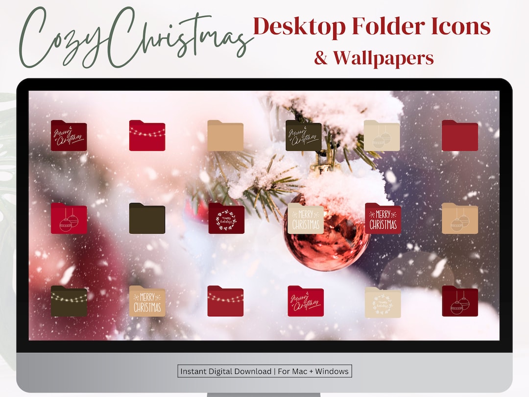 Cozy Christmas Desktop Wallpaper & Folder Icons Christmas, Holidays