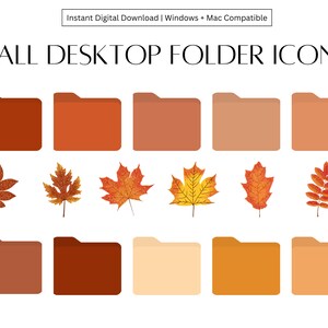 Mac と Windows 用の秋のフォルダ アイコン、心地よい秋のフォルダ アイコン、美しいフォルダ アイコン、秋の葉のフォルダ アイコン