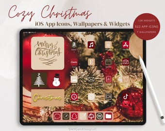 Cozy Christmas iPad Icons Pack, Christmas iPhone Icons Pack, iPhone/iPad Wallpapers, Widgets, Warm Icon Set, Holiday Icon Set, IOS App Icons