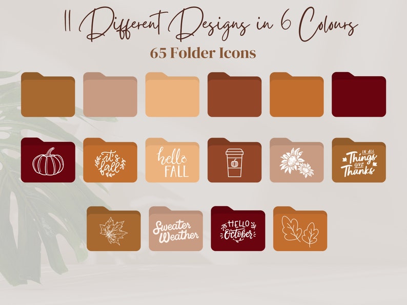 Fall Theme File Folder Fall Desktop Folder Icons and Wallpaper, Wallpaper for Windows and Mac ...