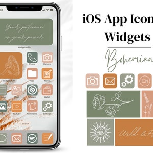 Boho iOS Icons Pack, iPad, iPhone Icons and iOS Wallpapers, iOS Widgets, Aesthetic Icon Set, Boho iOS Icons