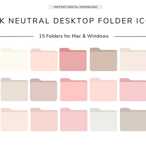 Neutral Folder Icon Picture 15 Desktop Folder Icons Pink and Beige Neutral Icons - Etsy