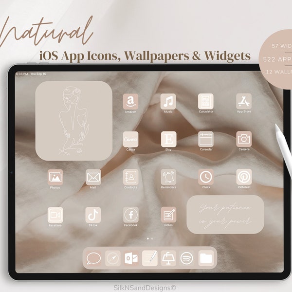 iOS App Icons Set for iPad and iPhone, Beige Aesthetic, Neutral Aesthetic, IOS App Icons, Minimal App Icons, Wallpapers for iPhone