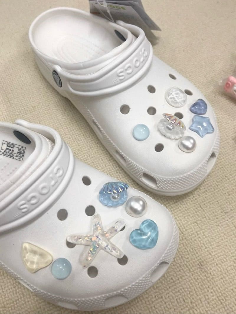 Blue summer croc charms set for girls kids gift idea