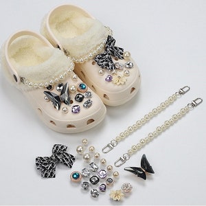 Bling pearl diamond croc charms set for girls
