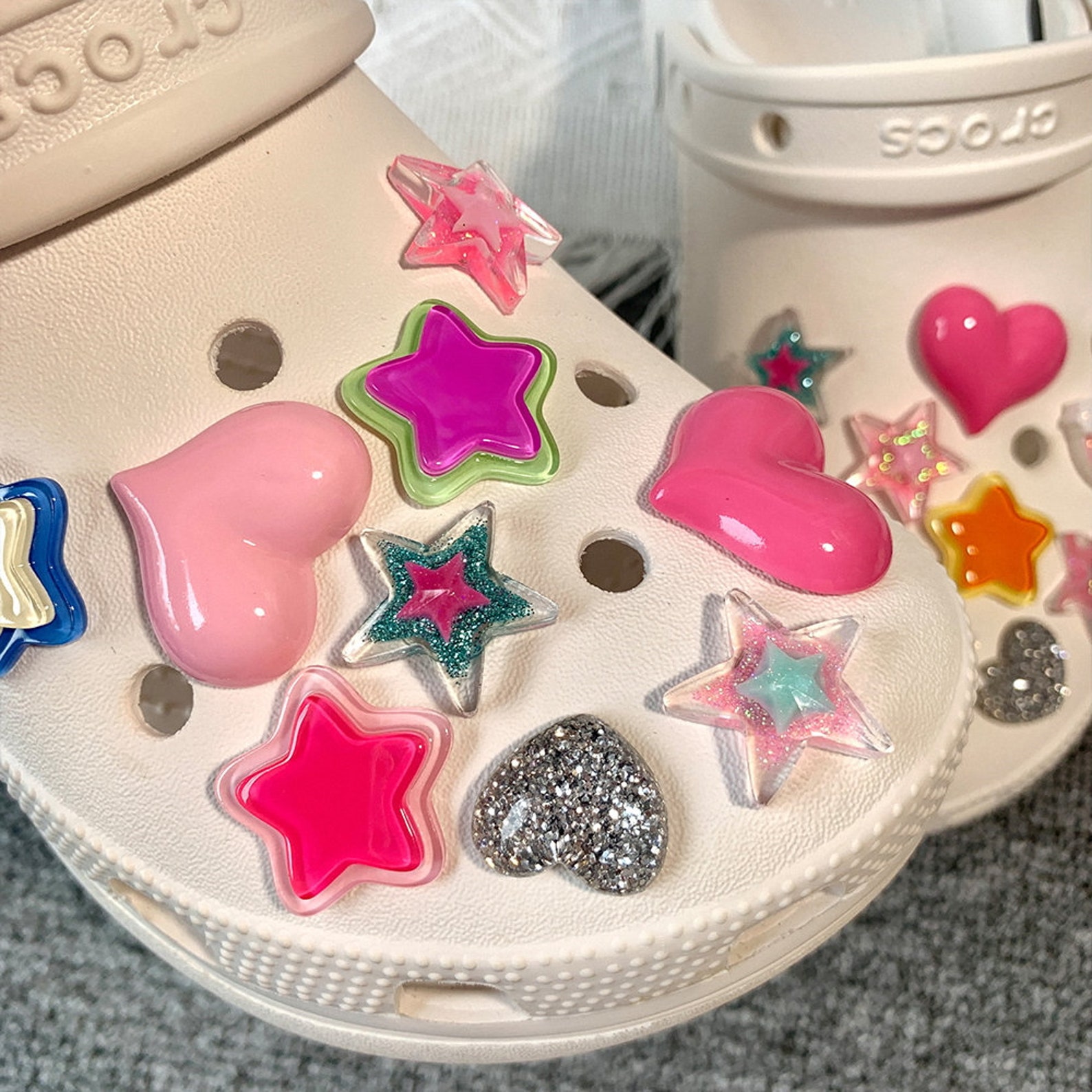 Cute Colorful Croc Charms Set For Girls Kids Jibbitz Star Etsy