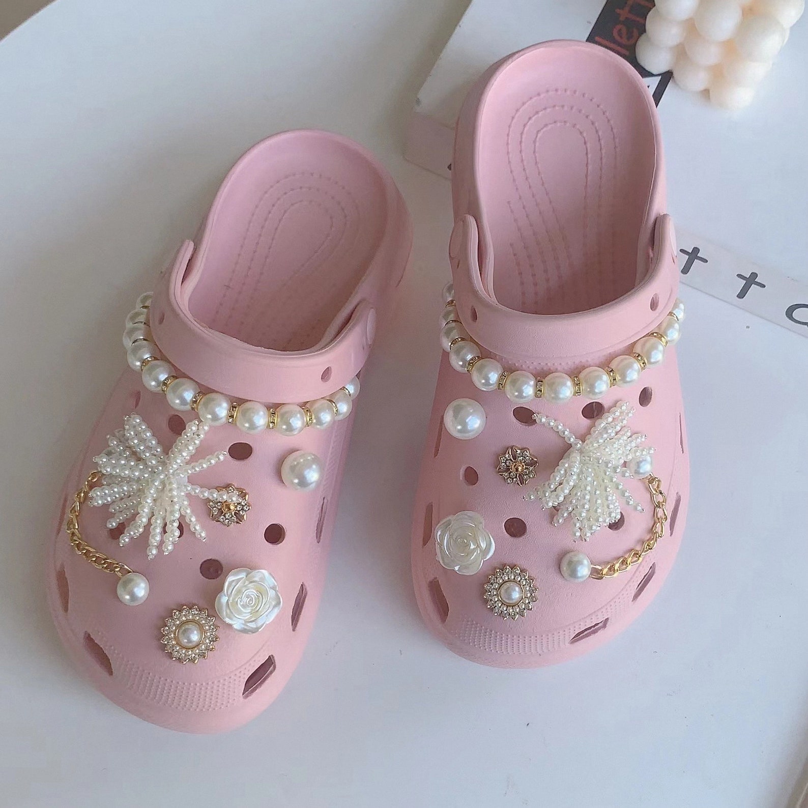 Pearl Flower Croc Charms Set for Girls Pearl Croc Chain - Etsy