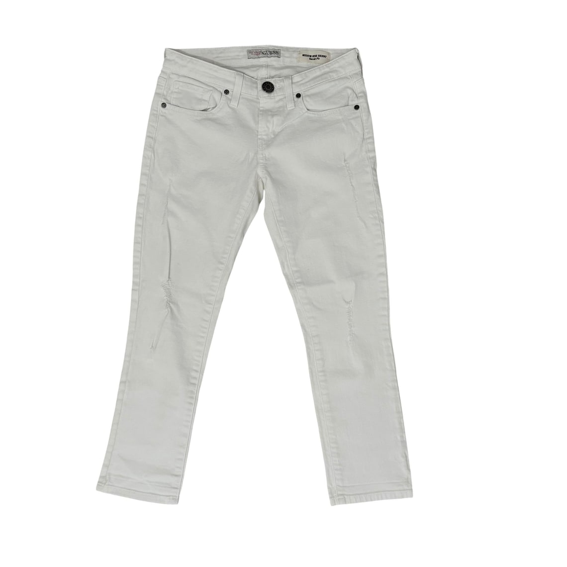 Y2K Archive Bundle: Iconic XOXO Monogram Bag, Vintage Guess Distressed Denim, and Delicate Lace Layering Set, foto 3 di 5