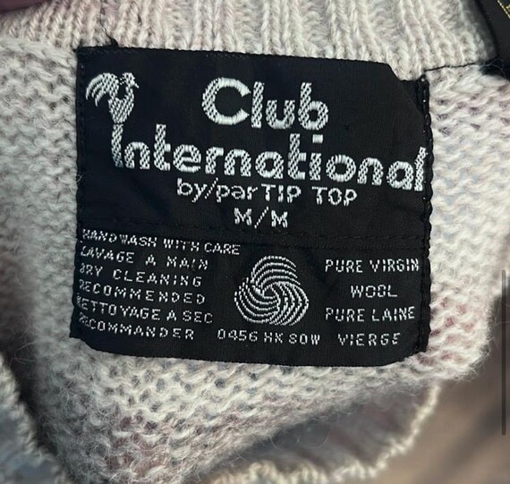 Club International men’s medium vintage 100% Shetland virgin wool striped winter warm cozy cottage ski snowboard grandpa jumper View 6