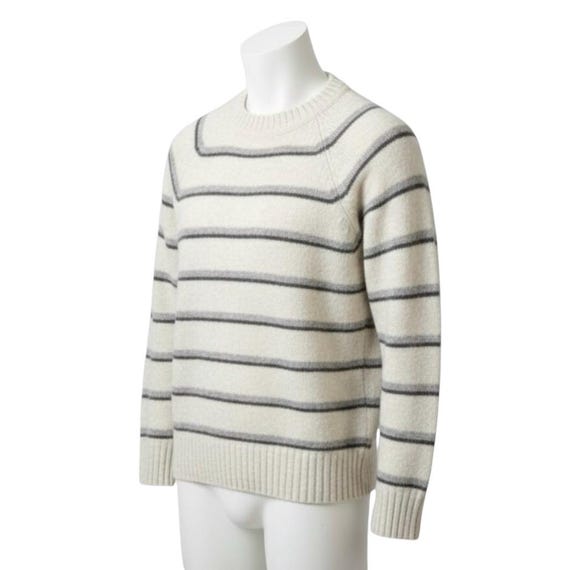 Club International men’s medium vintage 100% Shetland virgin wool striped winter warm cozy cottage ski snowboard grandpa jumper