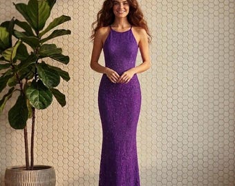 90s Iridescent Slip Dress /vintage Sleeveless Glossyblue Spaghetti Strap Maxi Prom Dress - Size Medium
