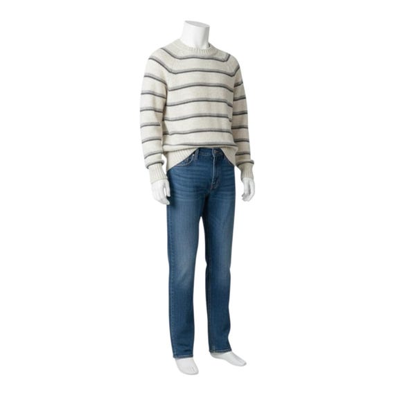 Club International men’s medium vintage 100% Shetland virgin wool striped winter warm cozy cottage ski snowboard grandpa jumper View 2