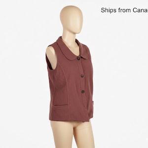 Vintage Woolrich Rust Button Down Sweater Vest | Y2K Grandpa Core Warm Cozy Cardigan Vest w/ Pockets Size M