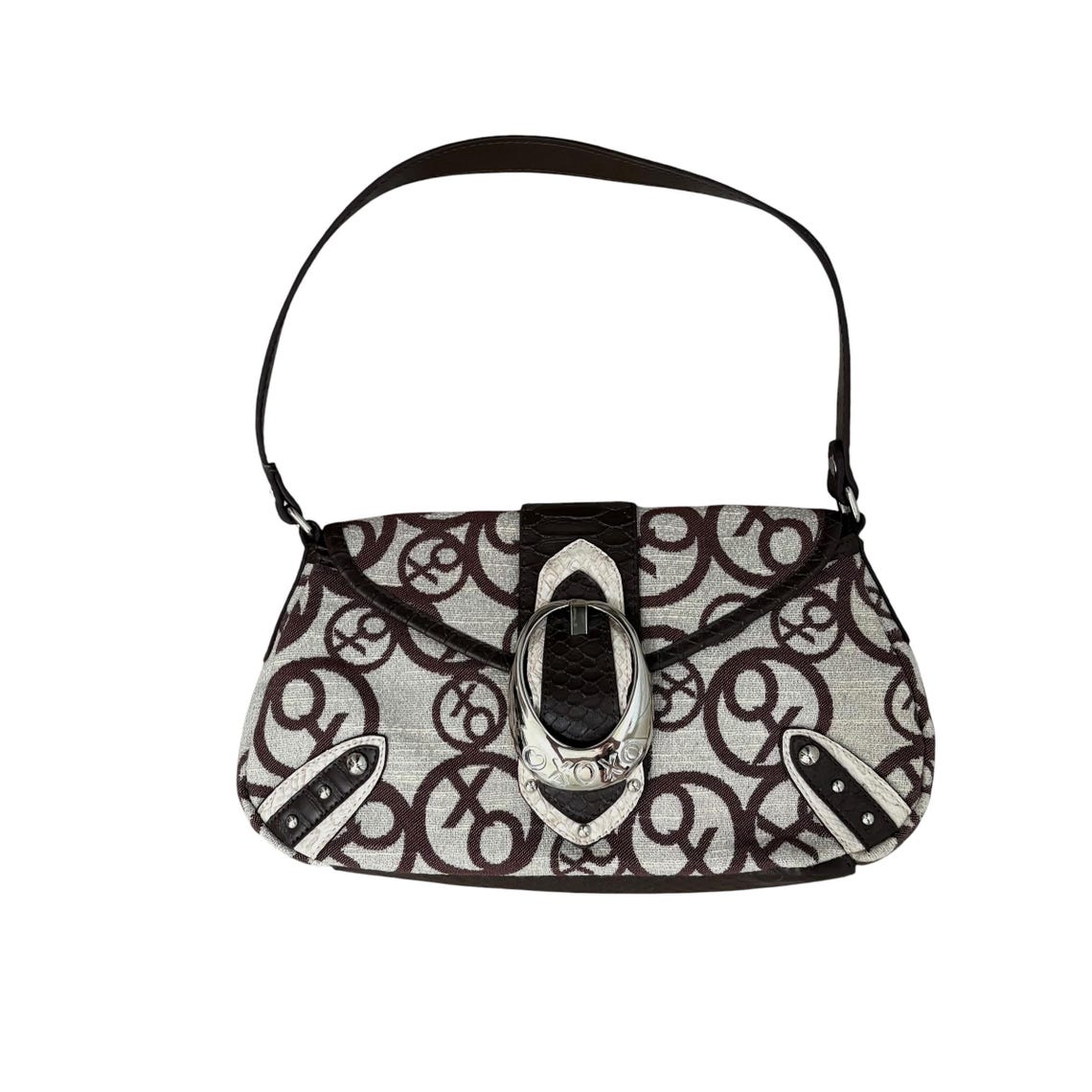 Y2K Archive Bundle: Iconic XOXO Monogram Bag, Vintage Guess Distressed Denim, and Delicate Lace Layering Set, foto 4 di 5