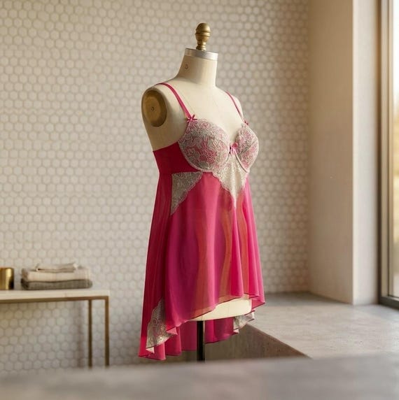 red babydoll slip dress Womens Slip Dress Small Red Babydoll Coquette Open Back Lace Romantic Fairy  Maxi
