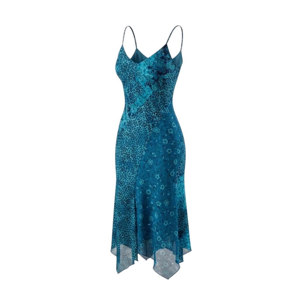 blue dress for baby girl Dark Blue 2000s Solid Slip Sequined Dress main image 1