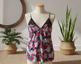 La Senza Cherry-Label Lace Camisole Tank • 2010s Vintage Y2K Flirty Cami Size Small