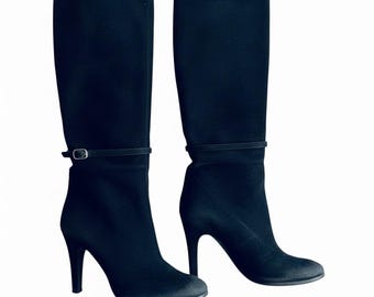 Vintage Pancaldi 1988 Boots Size 37 EU 6.5 US Made in Italy Leather Designer Y2K