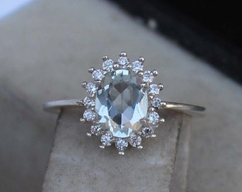 Statementring White Topaz, 925 sterlingzilver met griffen