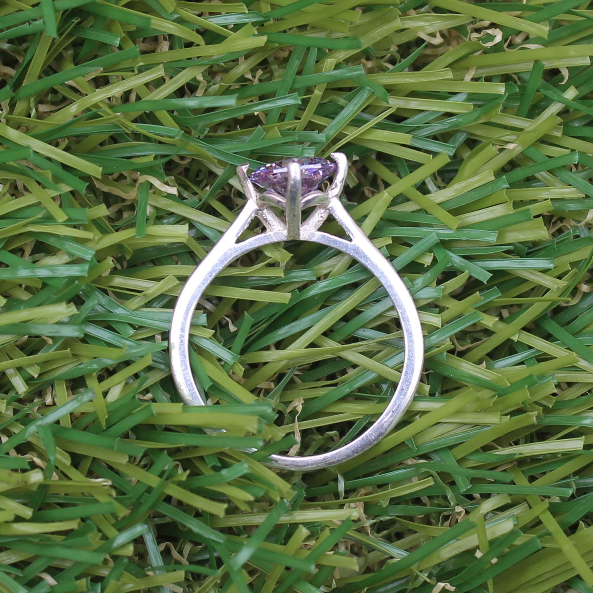 クンツァイトリング：ハンドメイド925スターリングシルバーの宝石