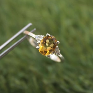 Natural Yellow Citrine Ring 925 Solid Sterling Silver Handmade Ring November Birthstone Ring Statement Ring Wedding Ring Gift For women