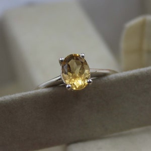Natural Citrine Ring, 925 Sterling Silver,Handmade Ring, Yellow Stone Ring,Oval Cut Stone Ring, Designer Ring,Gift for Friends,Birthday Gift