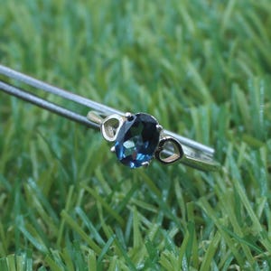 Natural London Blue Topaz Ring Sterling Silver Solitaire Ring December Birthstone Gift For Her Gemstone Ring Wedding Silver Ring gift ring
