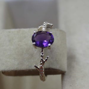 Natural Amethyst Ring 925 Sterling Silver Ring Promise Ring Handmade Silver Ring Amethyst Designer Ring Anniversary Ring gift for Women