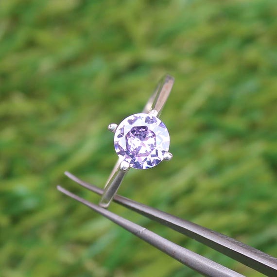 クンツァイトリング：ハンドメイド925スターリングシルバーの宝石