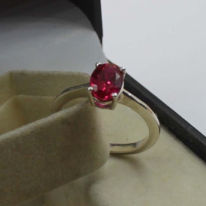 Anillo de corte ovalado, anillo de rubí, anillo de plata de ley 925, anillo hecho a mano, anillo de boda nupcial, anillo llamativo, anillo de compromiso, regalo para ella