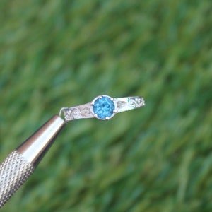 Schweizer Blautopas Ring: Sterling Silber Statement Ring, Dezember Geburtsstein