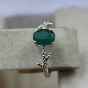 Green Onyx Ring 925 Sterling Silver Oval Shape Ring Natural Green Onyx Silver Ring Statement Ring Gemstone Ring Promise Ring