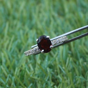 Natural Garnet Ring Handmade Silver Ring 925 Sterling Silver Ring Oval Garnet Designer Ring Gift for her January Birthstone Stone Ring gift