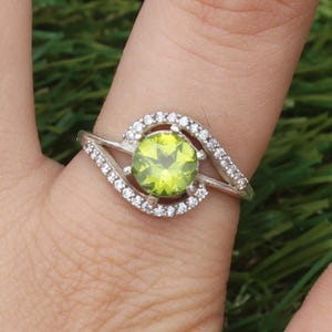 Peridot Sterling Silver Ring: August Birthstone, Handmade