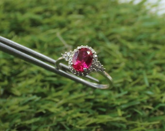 Oval Lab Ruby Sterling Silver Ring – July Birthstone, Promise Ring