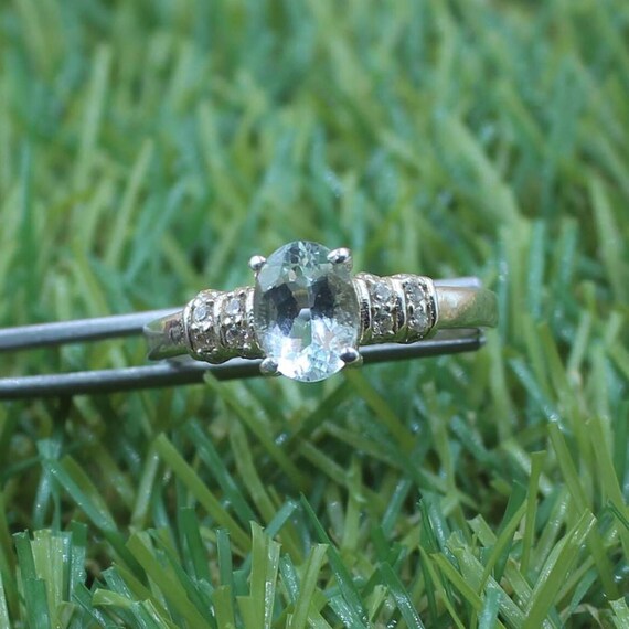 Handmade Aquamarine Sterling Silver Ring – 925 Silver, Lab-Created Gemstone, Stackable Band