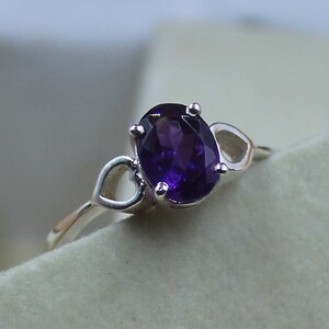 Amethyst Ring, Oval Stone Ring, Amethyst Ring For Women, Oval Ring, Natural Amethyst Ring, Amethyst Silver Ring, Mother's Day Gift