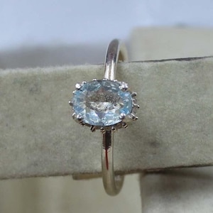 Aquamarine Ring, Anniversary Ring, 925 Sterling Silver, Engagement Ring, Promise Ring, Oval Aquamarine, March Birthstone, Gift For Her