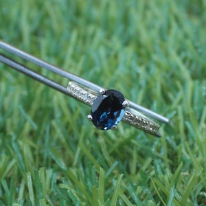 London Blue Topaz Blue Topaz Ring Wedding Topaz Ring Women&#39;s Ring Oval Cut Stone Ring 925 Sterling Silver December Birthstone Ring gift her