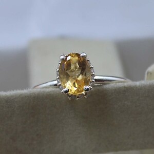 Natural Yellow Citrine Ring 925 Solid Sterling Silver Handmade Ring November Birthstone Ring Statement Ring Wedding Ring Gift For Her simple