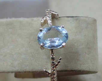 Handmade Aquamarine 925 Sterling Silver Ring, March Birthstone
