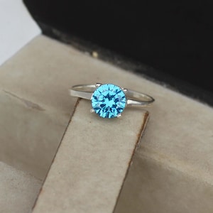 Blue Apatite Ring Sterling Silver ring, Statement Ring, Wedding Ring, Gift For Women, Unique Ring Birthstone Ring Gemstone ring gift for her
