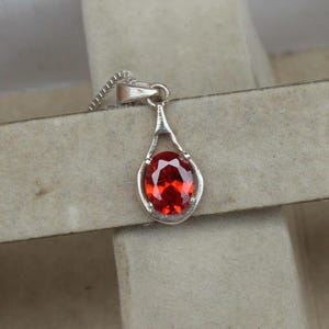 Oval Cut Pendant, 925 Silver Pendant, Orange Pendant, Zircon Pendant, Orange Zircon Pendant, Wedding Pendant, Gift For Woman, Gift Pendant