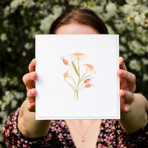 Carta dipinta a mano, Carta acquerello, Acquerelli, Fiori, Dipinto a mano, Regalo