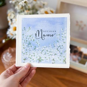 Tarjeta pintada a mano para mamá, acuarelas, flores, regalo del Día de la Madre
